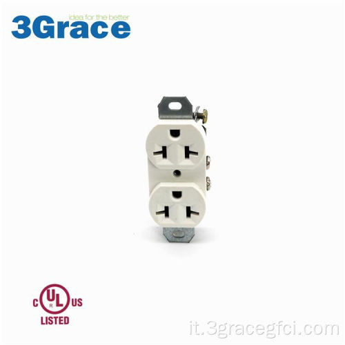 Recettacolo duplex concavo da 20 amp